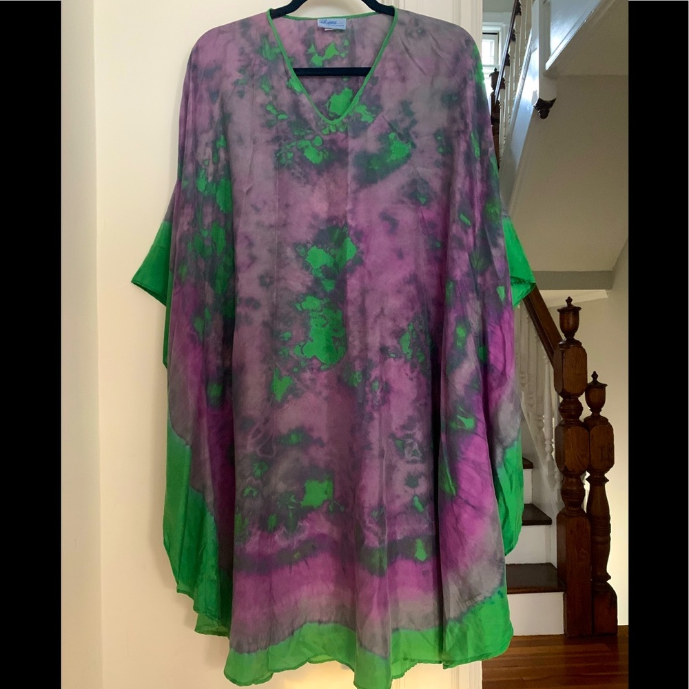 Vintage Carole Dolighan Tie Dye Kaftan Dress, OSFM